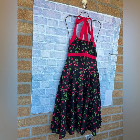 Pinup Couture Cherry Halter Dress size large - Picture 3 of 16